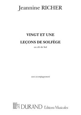 Richer: 21 Leçons de Solfège Vol.1: Sans Accompagnement