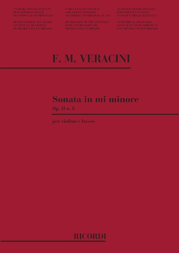 Veracini Sonata Op 2 No 8 In E Minor Presto Sheet Music