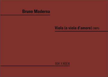 Maderna: Viola (o Viola d'Amore)