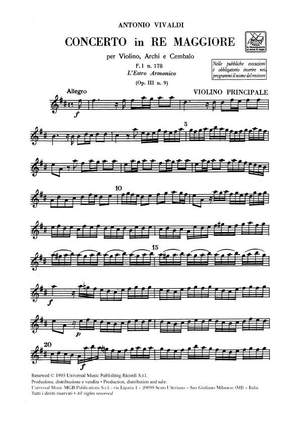 Vivaldi: Concerto FI/178 (RV230, Op.3/9) in D major