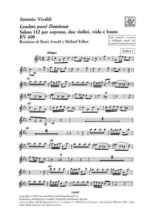 Vivaldi: Laudate Pueri Dominum RV600 (Psalm 112) Crit.Ed.
