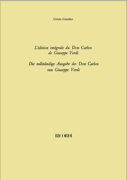 Günther: L'Edizione integrale del Don Carlos di Verdi (French)
