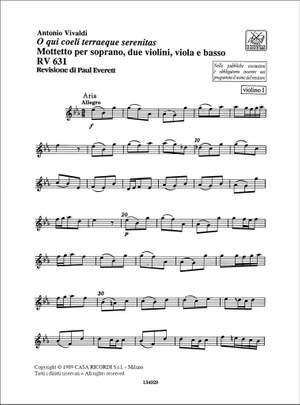 Vivaldi: O qui Coeli Terraeque serenitas RV631 (Crit.Ed.)