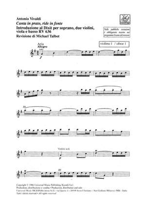 Vivaldi: Canta in Prato RV636: Introduzione al Dixit (Crit.Ed.)