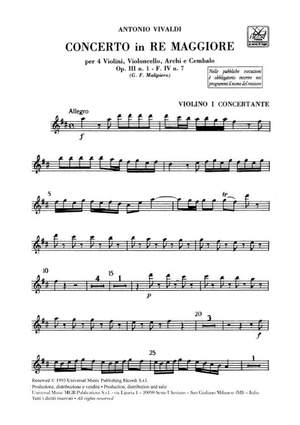 Vivaldi: Concerto FIV/7 (RV549, Op.3/1) in D major Product Image