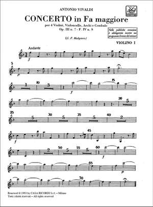 Vivaldi: Concerto FIV/9 (RV567, Op.3/7) in F major