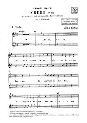 Vivaldi: Credo RV591 (ed. Malipiero)