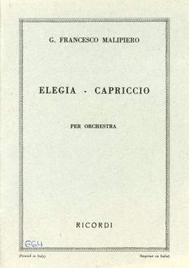 Malipiero: Elegia-Capriccio