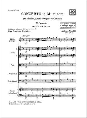 Vivaldi: Concerto FI/208 (RV277, Op.11/2) in E minor