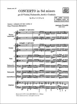 Vivaldi: Concerto FIV/8 (RV578, Op.3/2) in G minor