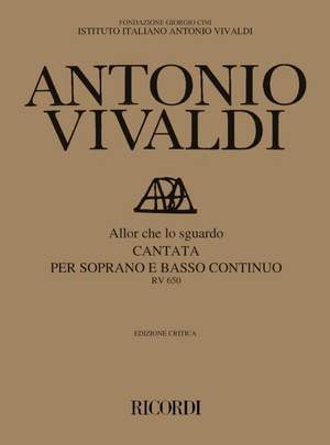 Vivaldi: Allor che so sguardo RV650 (Crit.Ed.)