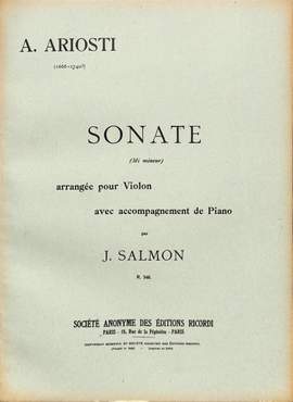 Ariosti: Sonata in E minor