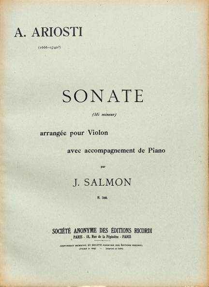 Ariosti: Sonata in E minor