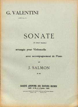 Valentini: Sonata in B flat major