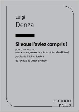 Denza: Si vous l'aviez compris! (mezzo/bar) in D minor