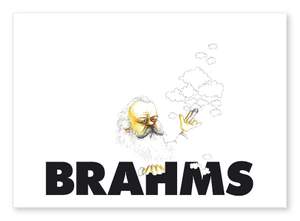 Postcard Brahms Caricature