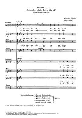 Vulpius: Erstanden ist / Surrexit Christus (ADur)