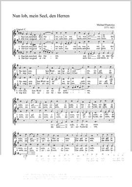 Praetorius: Nun lob, mein Seel, den Herren (Op.9 no. 105; GDur)