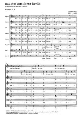 Selle: Hosianna dem Sohne Davids (gMoll)