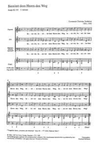 Dedekind: Bereitet dem Herrn den Weg