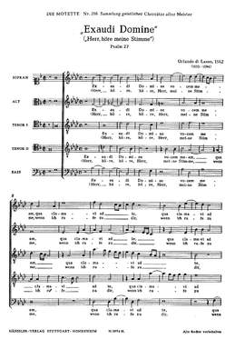 Lasso: Exaudi Domine (fMoll)