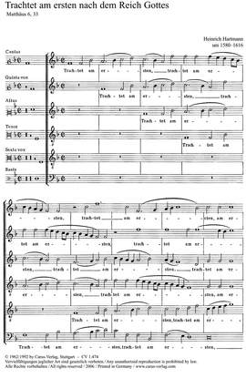 Hartmann: Trachtet am ersten nach dem Reich Gottes (FDur)