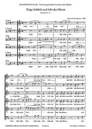 Hartmann: Singt lieblich und lobt den Herrn (FDur)