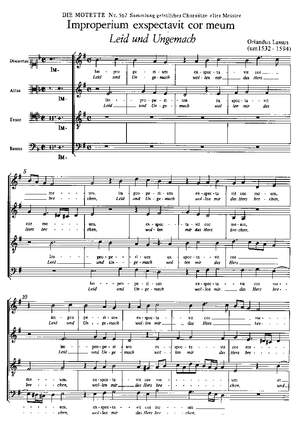 Lasso: Improperium exspectavit cor meum (Leid und Ungemach) (no. 5; eMoll)