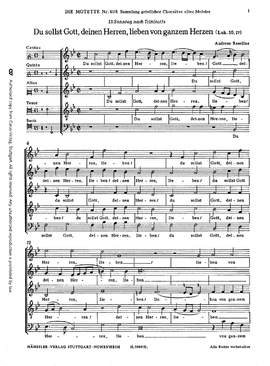 Raselius: Du sollst Gott, deinen Herren, lieben von ganzem Herzen (FDur)
