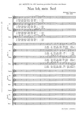 Praetorius: Nun lob, mein Seel, den Herren (CDur)