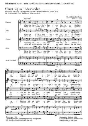 Bach, JS: Christ lag in Todesbanden (BWV 278)