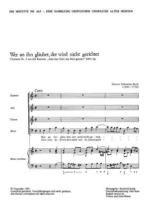 Bach, JS: Wer an ihn gläubet, der wird nicht gerichtet (BWV 68 no. 5)