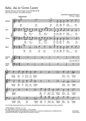 Homilius: Siehe, das ist Gottes Lamm (V.51; BDur)
