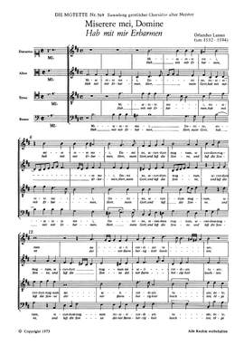 Lasso: Miserere mei, Domine (Hab mit mir Erbarmen) (no. 23; hMoll)