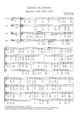 Lasso: Custodi me, Domine (Bewahre mich, lieber Gott) (no. 17)