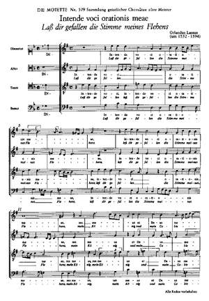 Lasso: Intende voci orationis meae (Laß dir gefallen die Stimme meines Flehens) (no. 3; a-Moll)