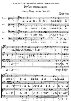Lasso: Perfice gressus meos (Lenke, Herr, meine Schritte) (no. 16; mixolydisch)