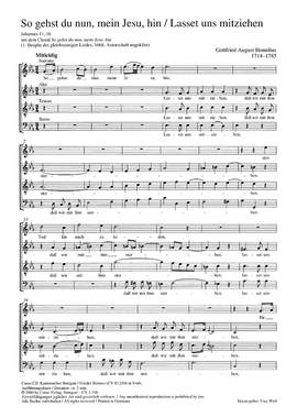 Homilius: So gehst du nun, mein Jesu hin (EsDur)