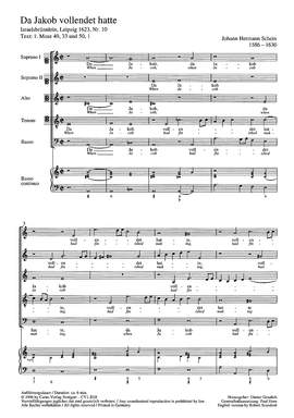 Schein: Da Jakob vollendet hatte ( no. 20; aMoll)