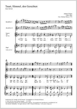 Crüger: Tauet, Himmel, den Gerechten (dMoll)