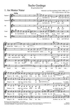 Herzogenberg: Sechs Gesänge op. 57