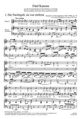 Herzogenberg: Fünf Kanons op. 79