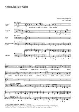 Schein: Komm, Heiliger Geist, Herre Gott (FDur)