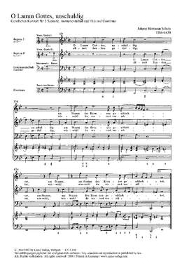Schein: O Lamm Gottes, unschuldig (FDur)
