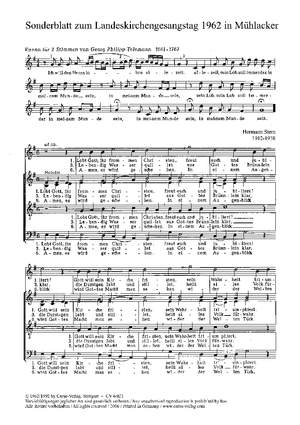 Papa: Sanctus; Stern: Lobt Gott; Telemann: Ich will den Herren