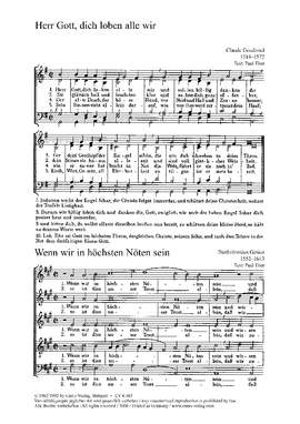 Gesius: Wenn wir in höchsten Nöten; Goudimel: Herr Gott, dich loben