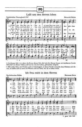 Horn: Nun danket all; Schütz: Laßt uns den Herren loben; Stern: Ich freu mich in dem Herren