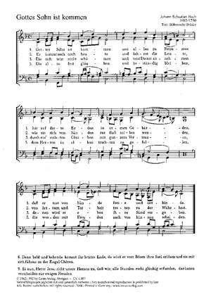 Bach, JS: Gottes Sohn ist kommen; Gesius: Nun jauchzet