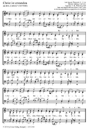 Ett: Haec dies; Schein: Heut triumphieret; Christ ist erstanden