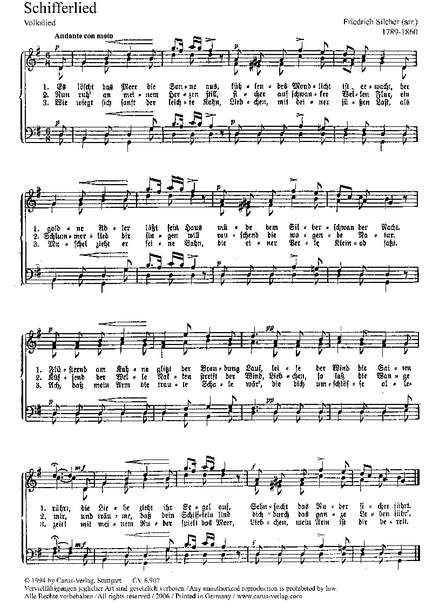 Silcher: Schifferlied (GDur)